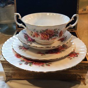 Royal Albert Centennial Rose, bone china made in England.
